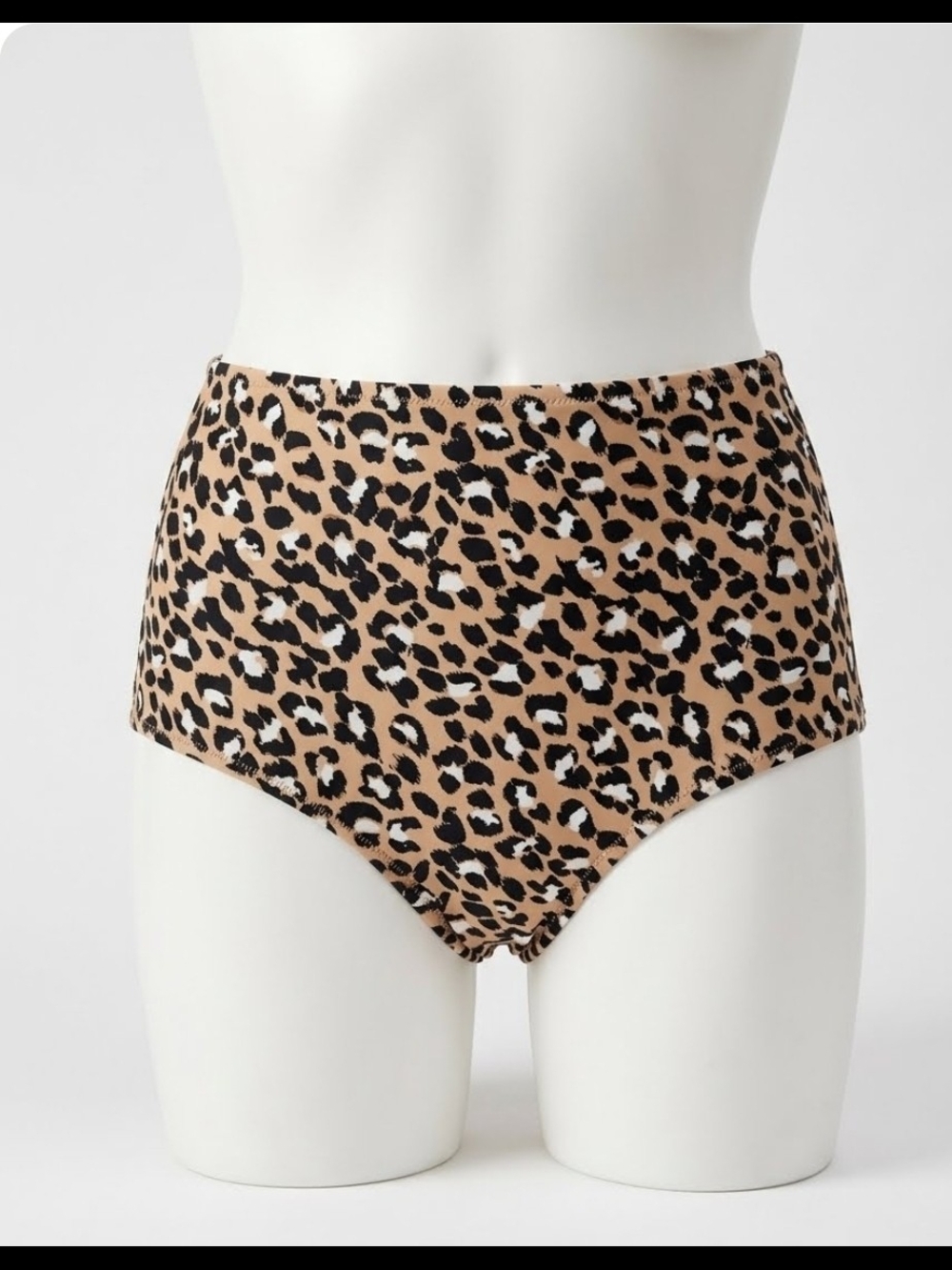 aerie Leopard Print High Waist Bikini Bottoms - tan, black, white